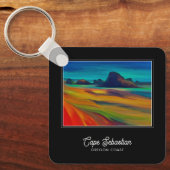 Kleurrijke Cape Sebastian Oregon Coast Art Sleutelhanger (Voorkant)