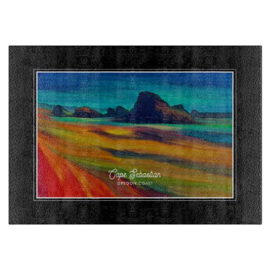 Kleurrijke Cape Sebastian Oregon Coast Art Snijplank (Voorkant)