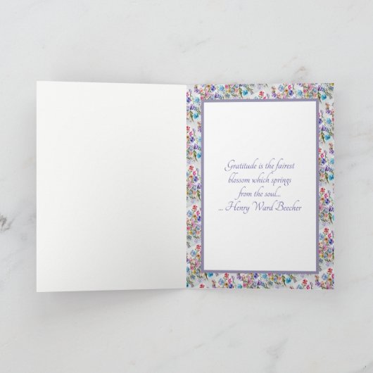 Kleurrijke Capricieuze Bloemen DANKT U Bedankkaart (Binnen)