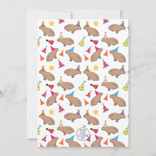 Kleurrijke Capybaras Schattigee Kinder regenwoud V Kaart (Achterkant)