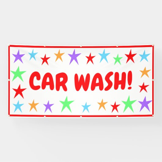 Kleurrijke Car Wash Banner (Horizontaal)
