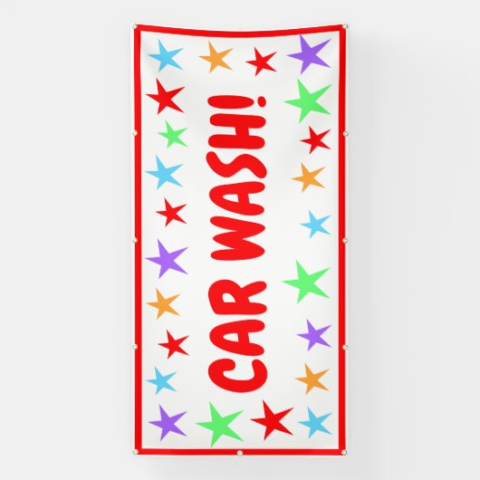 Kleurrijke Car Wash Banner (Verticaal)