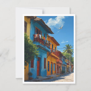 Kleurrijke Caribische buurt Briefkaart