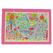 Kleurrijke Caribische Eilanden Gift Bag Groot Cadeauzakje (Achterkant)