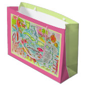 Kleurrijke Caribische Eilanden Gift Bag Groot Cadeauzakje (Achterkant Gekanteld)