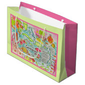 Kleurrijke Caribische Eilanden Gift Bag Groot Cadeauzakje (Voorkant Gekanteld)