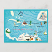 Kleurrijke Caribische Kaart Ansichtkaart (Voorkant)