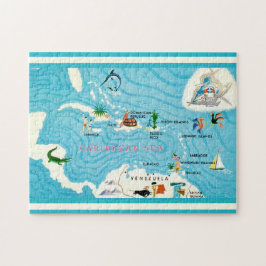 Kleurrijke Caribische Kaart Legpuzzel