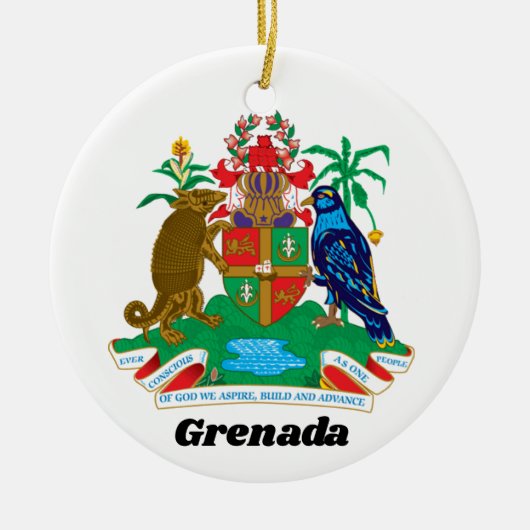 Kleurrijke Caribische wapen eiland Grenada Keramisch Ornament (Voorkant)