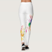 Kleurrijke Carnaval Abstracte Verfspatten Leggings (Achterkant)