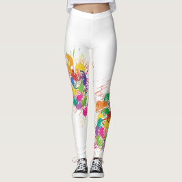 Kleurrijke Carnaval Abstracte Verfspatten Leggings