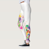 Kleurrijke Carnaval Abstracte Verfspatten Leggings (Links)