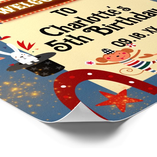 Kleurrijke Carnaval Circus Verjaardagsfeestje Welk Poster (Hoek)