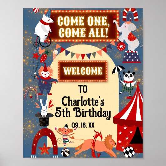 Kleurrijke Carnaval Circus Verjaardagsfeestje Welk Poster (Voorkant)