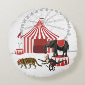 Kleurrijke Carnaval Festival Thema Dieren Grote To Rond Kussen (Achterkant)