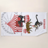 Kleurrijke Carnaval Festival Thema Dieren Grote To Strandlaken (Voorkant)