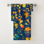 Kleurrijke carnaval viering symbolen nr. 2 bad handdoek (Insitu)