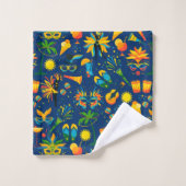 Kleurrijke carnaval viering symbolen nr. 2 bad handdoek (Wasdoekje)