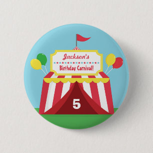 Kleurrijke Carnavalskinderen Verjaardagsfeest Favo Ronde Button 5,7 Cm