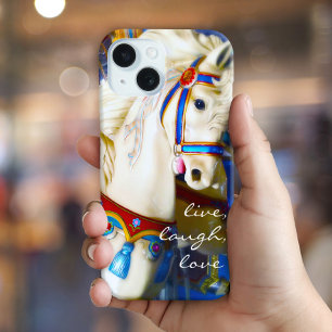 Kleurrijke Carrousel Paard Foto Live Lach Liefde B iPhone 15 Case