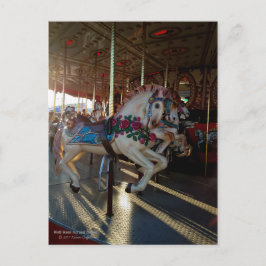 Kleurrijke Carrousel Paarden / Carnaval Ride / Briefkaart