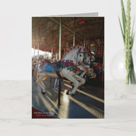 Kleurrijke Carrousel Paarden / Carnaval Ride Kaart