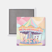 Kleurrijke carrouselmagneet – grillige draaimolen magneet (Voorkant / Achterkant)