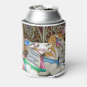 Kleurrijke carrouselpaarden blikjeskoeler (Blikje Achterkant)
