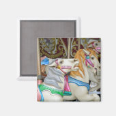 Kleurrijke carrouselpaarden magneet (Voorkant / Achterkant)