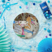 Kleurrijke carrouselpaarden papieren bordje (Feest)