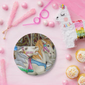 Kleurrijke carrouselpaarden papieren bordje (Feest)