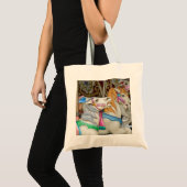 Kleurrijke carrouselpaarden tote bag (Voorkant (product))