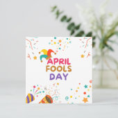 Kleurrijke Cartoon April Fools Day Feestdagenkaart (Staand voorkant)
