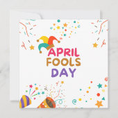 Kleurrijke Cartoon April Fools Day Feestdagenkaart (Voorkant)
