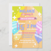 Kleurrijke Cartoon Ballonnen Sparkles Verjaardagsf Kaart (Voorkant)