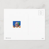 Kleurrijke Cartoon Bell Ringing Christmas Elephant Feestdagenkaart (Achterkant)