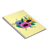 Kleurrijke Cartoon Bloemen Notitieboek (Rechterzijde)