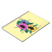 Kleurrijke Cartoon Bloemen Notitieboek (Linkerzijde)