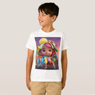 Kleurrijke Cartoon Boy T-shirt