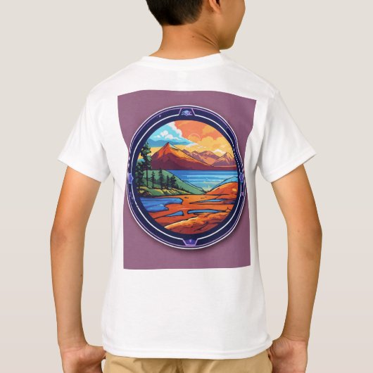 Kleurrijke Cartoon Boy T-shirt (Achterkant)