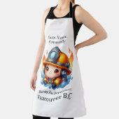 Kleurrijke cartoon brandweerman klaar! schort (Insitu)