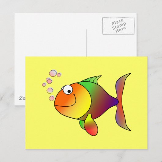Kleurrijke cartoon briefkaart (Voorkant / Achterkant)