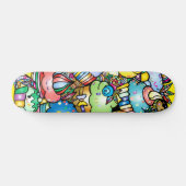 Kleurrijke Cartoon Cupcakes Skateboard (Horizontaal)