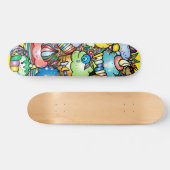 Kleurrijke Cartoon Cupcakes Skateboard (Horizontaal)