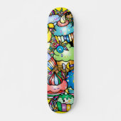 Kleurrijke Cartoon Cupcakes Skateboard (Voorkant)