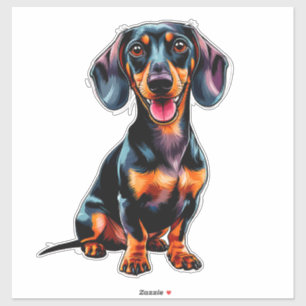 Kleurrijke Cartoon Dachshund Sticker