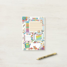 Kleurrijke Cartoon Dagelijkse Planner Post-it® Notes
