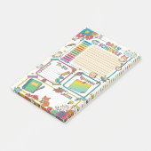 Kleurrijke Cartoon Dagelijkse Planner Post-it® Notes (Schuin)