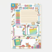 Kleurrijke Cartoon Dagelijkse Planner Post-it® Notes (Voorkant)