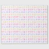 Kleurrijke Cartoon dierpatroon Cadeaupapier (Vlak)